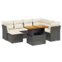 Set Divani da Giardino con Cuscini 8 pz Nero in Polyrattan