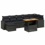 Set Divani da Giardino con Cuscini 8 pz Nero in Polyrattan