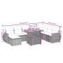 Set Divano da Giardino 9 pz con Cuscini Grigio in Polyrattan