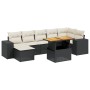 Set Divani da Giardino con Cuscini 8 pz Nero in Polyrattan