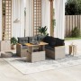 Set Divano da Giardino 6 pz con Cuscini Grigio in Polyrattan