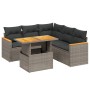 Set Divano da Giardino 6 pz con Cuscini Grigio in Polyrattan