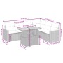 Set Divani da Giardino 7 pz con Cuscini Grigio in Polyrattan