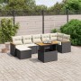 Set Divani da Giardino con Cuscini 8 pz Nero in Polyrattan