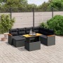 Set Divani da Giardino con Cuscini 8 pz Nero in Polyrattan