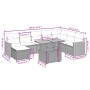 Set Divano da Giardino 9 pz con Cuscini Grigio in Polyrattan