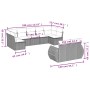 Set Divano da Giardino 9 pz con Cuscini Grigio in Polyrattan