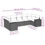 Set Divani da Giardino 7 pz con Cuscini Grigio in Polyrattan