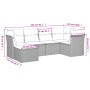 Set Divano da Giardino 6 pz con Cuscini Nero in Polyrattan