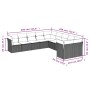 Set Divani da Giardino 10pz con Cuscini in Polyrattan Marrone