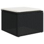 Set Divani da Giardino 10pz con Cuscini in Polyrattan Nero