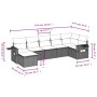 Set Divani da Giardino con Cuscini 7pz Nero Polyrattan