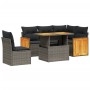 Set Divano da Giardino 6 pz con Cuscini Beige in Polyrattan