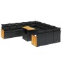 Set Divani da Giardino 11 pz con Cuscini in Polyrattan Nero