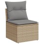 Set Divano da Giardino 9 pz con Cuscini Grigio in Polyrattan