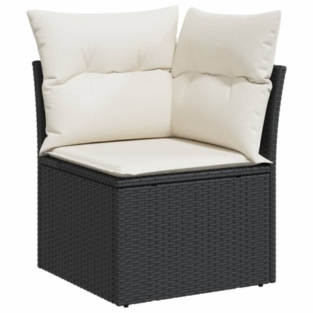 Set Divani da Giardino 12 pz con Cuscini Nero in Polyrattan