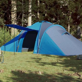 Tenda da Campeggio a Cupola per 4 Persone Blu Impermeabile