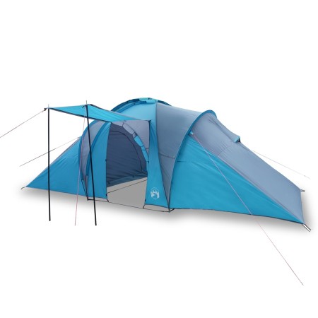 Tenda da Campeggio a Cupola per 4 Persone Blu Impermeabile