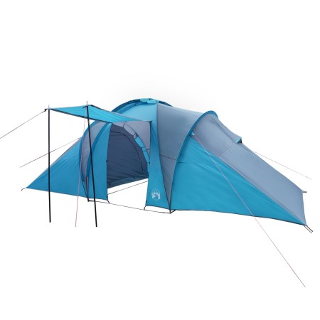 Tenda da Campeggio a Cupola per 4 Persone Blu Impermeabile