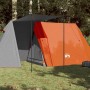 Tenda da Campeggio 3 Persone Grigio e Arancione Impermeabile