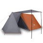 Tenda da Campeggio 3 Persone Grigio e Arancione Impermeabile