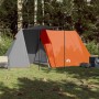 Tenda da Campeggio 3 Persone Grigio e Arancione Impermeabile