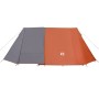 Tenda da Campeggio 3 Persone Grigio e Arancione Impermeabile