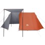 Tenda da Campeggio 3 Persone Grigio e Arancione Impermeabile