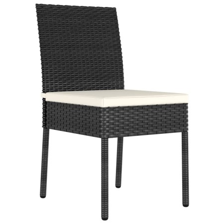 Sedie da Pranzo per Giardino 4 pz in Polyrattan Nero