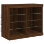 Credenza con Luci LED Rovere Marrone 81x37x67 cm