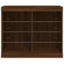 Credenza con Luci LED Rovere Marrone 81x37x67 cm