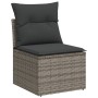 Set Divani da Giardino 12 pz con Cuscini Grigio in Polyrattan