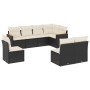 Set Divani da Giardino con Cuscini 8 pz Nero in Polyrattan