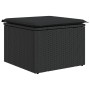 Set Divani da Giardino 11 pz con Cuscini in Polyrattan Nero