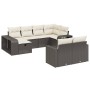 Set Divani da Giardino 10pz con Cuscini in Polyrattan Nero