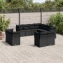 Set Divani da Giardino 11 pz con Cuscini in Polyrattan Nero