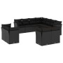 Set Divani da Giardino 11 pz con Cuscini in Polyrattan Nero