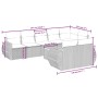 Set Divano da Giardino 9 pz con Cuscini Grigio in Polyrattan