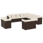 Set Divani da Giardino 13 pz con Cuscini Marrone in Polyrattan