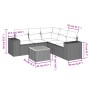 Set Divano da Giardino 6 pz con Cuscini Grigio in Polyrattan