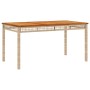 Set da Pranzo da Giardino 3 pz con Cuscini Beige in Polyrattan