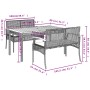 Set da Pranzo da Giardino 3 pz con Cuscini Beige in Polyrattan