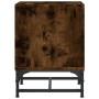 Comodino con Anta in Vetro Rovere Fumo 35x37x50 cm