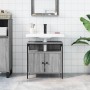 Mobile Lavabo Bagno Grigio Sonoma 60x30x60 cm Legno Multistrato