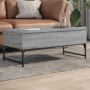 Tavolino Salotto Grigio Sonoma 100x50x40cm Multistrato Metallo