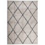 Tappeto Shaggy PAMPLONA Pelo Lungo Beige e Antracite 140x200cm