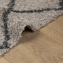 Tappeto Shaggy PAMPLONA Pelo Lungo Beige e Antracite 140x200cm