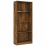 Libreria a 4 Ripiani Rovere Fumo 60x24x142 cm Legno Multistrato