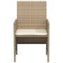 Set da Bistrò 3 pz con Cuscini Beige in Polyrattan