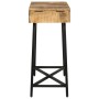Toeletta 105x35x75cm Legno Massello Mango Grezzo e Ferro